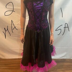 Women's Black and Purple Dress